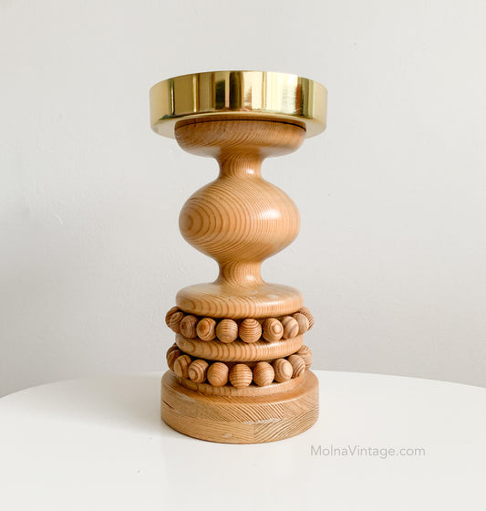 Kesarinna Candle Holder Oak | Kaija Aarikka | Molna vintage