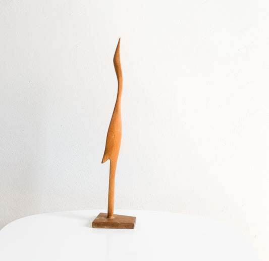 Modernist Wooden Crane Figurine | Danish Design 1950s | Molna Vintage
