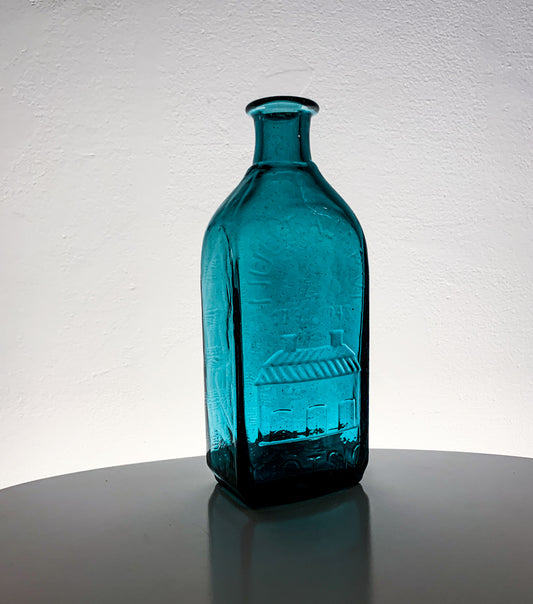 Nuutajarvi 150th Anniversary | Turquoise Art Glass Bottle | Molna Vintage