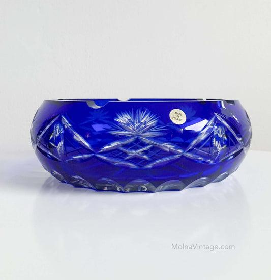 Overlay Cut Crystal Bowl | Made in Poland | Molna Vintage