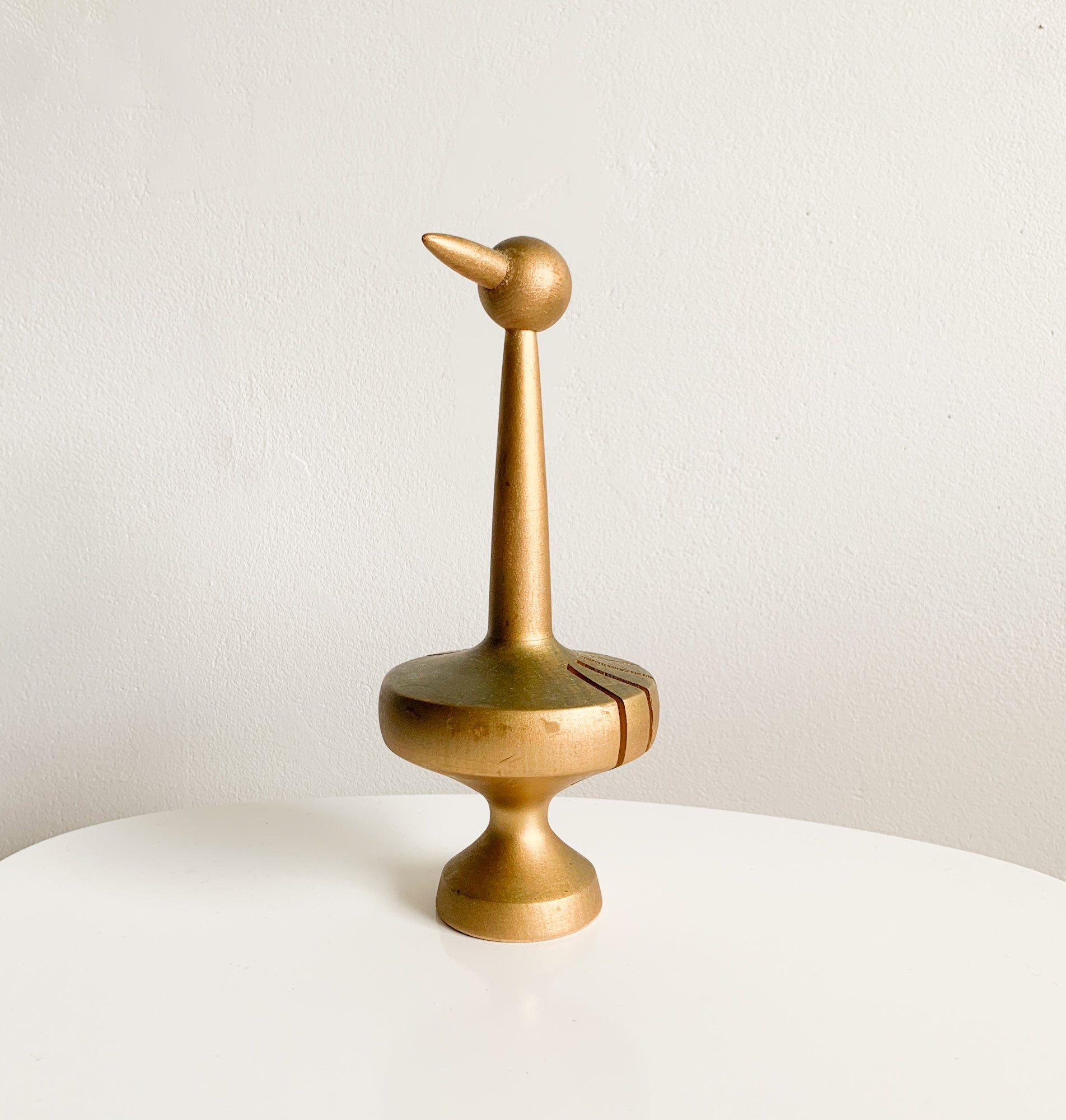 Paavo Asikainen | Golden Wooden Figurine Bird Napkin Holder | Molna Vintage