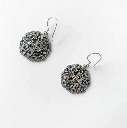 Pair of silver earrings 925 | Floral Decor  | Molna Vintage