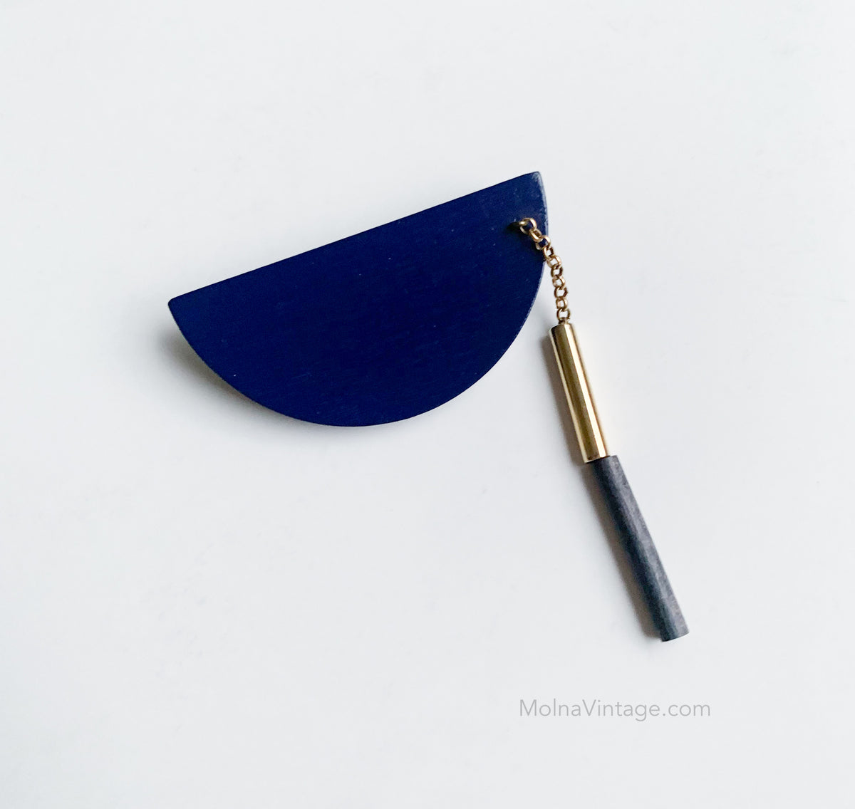 Pendulum wooden brooch | Aarikka Finland | Molna Vintage