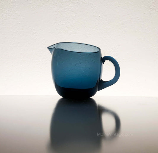 Petrol Blue Glass Creamer | Tapio Wirkkala Iittala | Molna Vintage