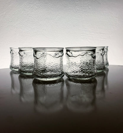 Riihimaen Lasi Erkki Siiroinen | 6 Textured Spirits Glass | Molna Vintage