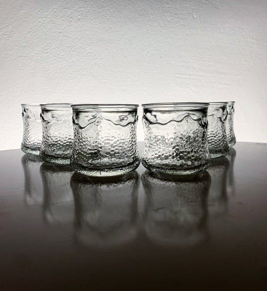 Riihimaen Lasi Erkki Siiroinen | 6 Textured Spirits Glass | Molna Vintage