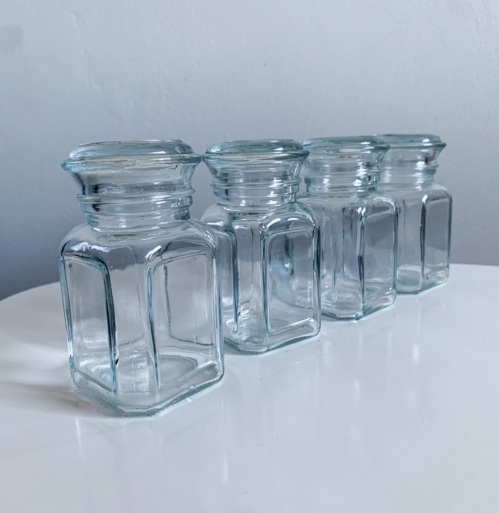 Riihimaki Glass Jars Set 4 | Hans Nyqvist 1980s | Molna Vintage