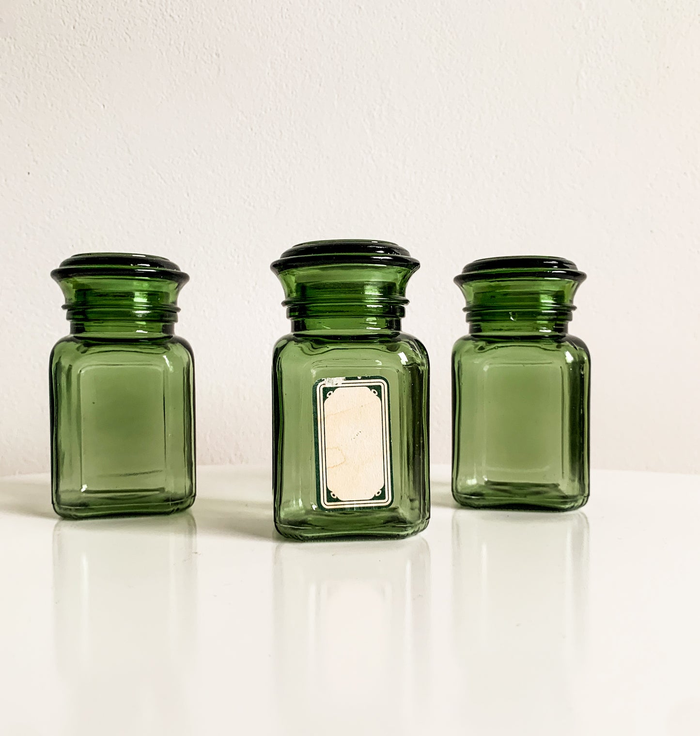 Riihimaki Hans Nyqvist | Green glass jars spices | Molna Vintage