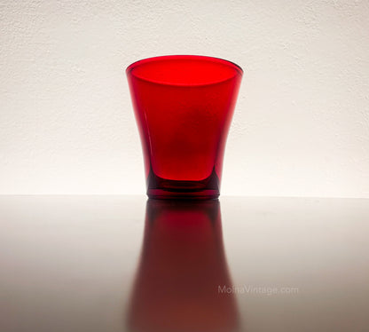 Ruby red Riihmaki tumbler | Riihimaen lasi Finland | Molna Vintage