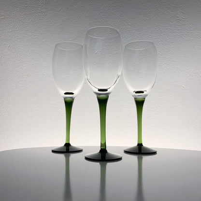 Saara Hopea Nuutajarvi | Traviata Olive GReen Glass Trio | Molna Vintage