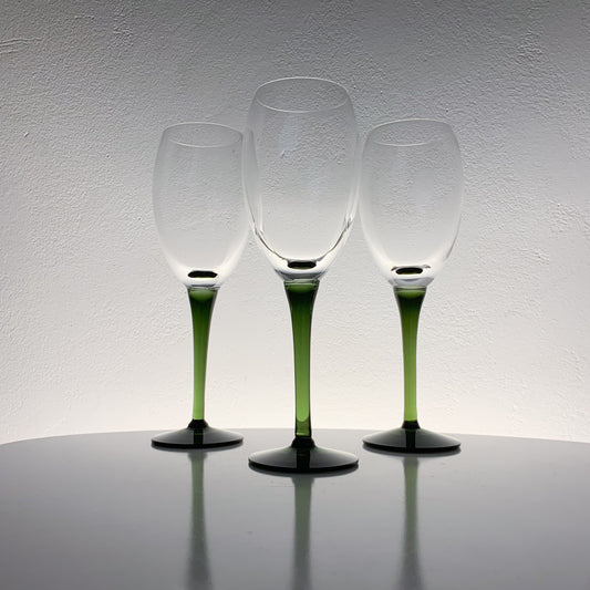 Saara Hopea Nuutajarvi | Traviata Olive GReen Glass Trio | Molna Vintage