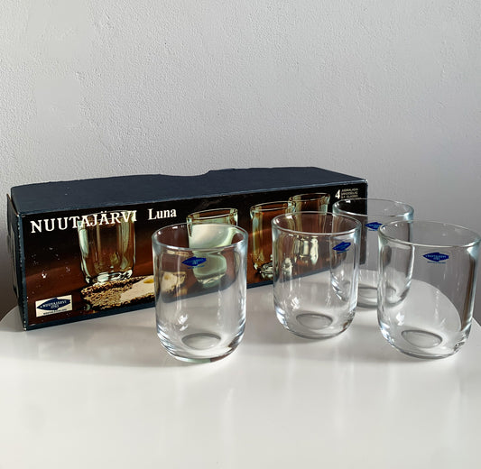 Set clear glasses Nuutajarvi Luna box  4| Kaj Franck | Molna Vintage