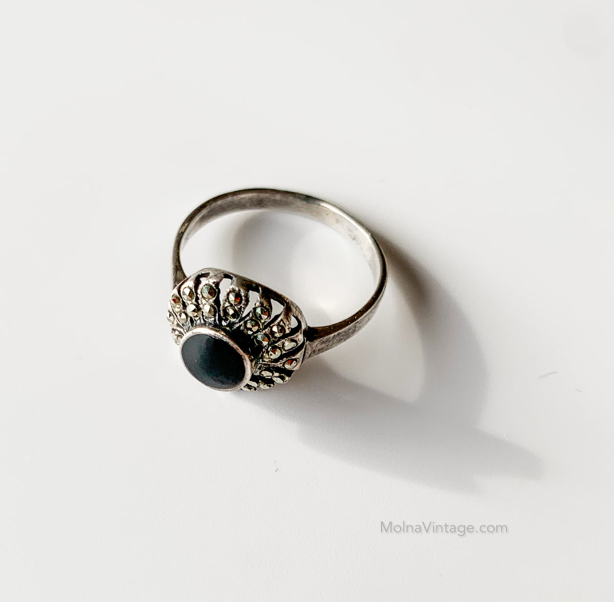 Silver Ring Black Onyx | Molna Vintage