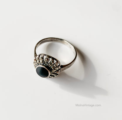Silver Ring Black Onyx | Molna Vintage