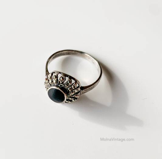 Silver Ring Black Onyx | Molna Vintage