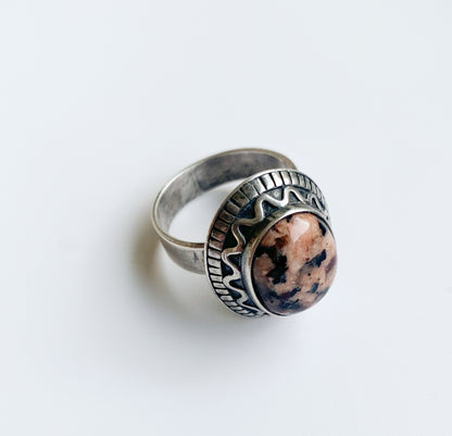 Silver Ring Granite Gem 925 | Kalevala Koru Finland | Molna Vintage
