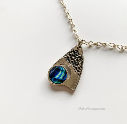 Spectrolite Silver Pendant | Finland Jewelry | Molna Vintage
