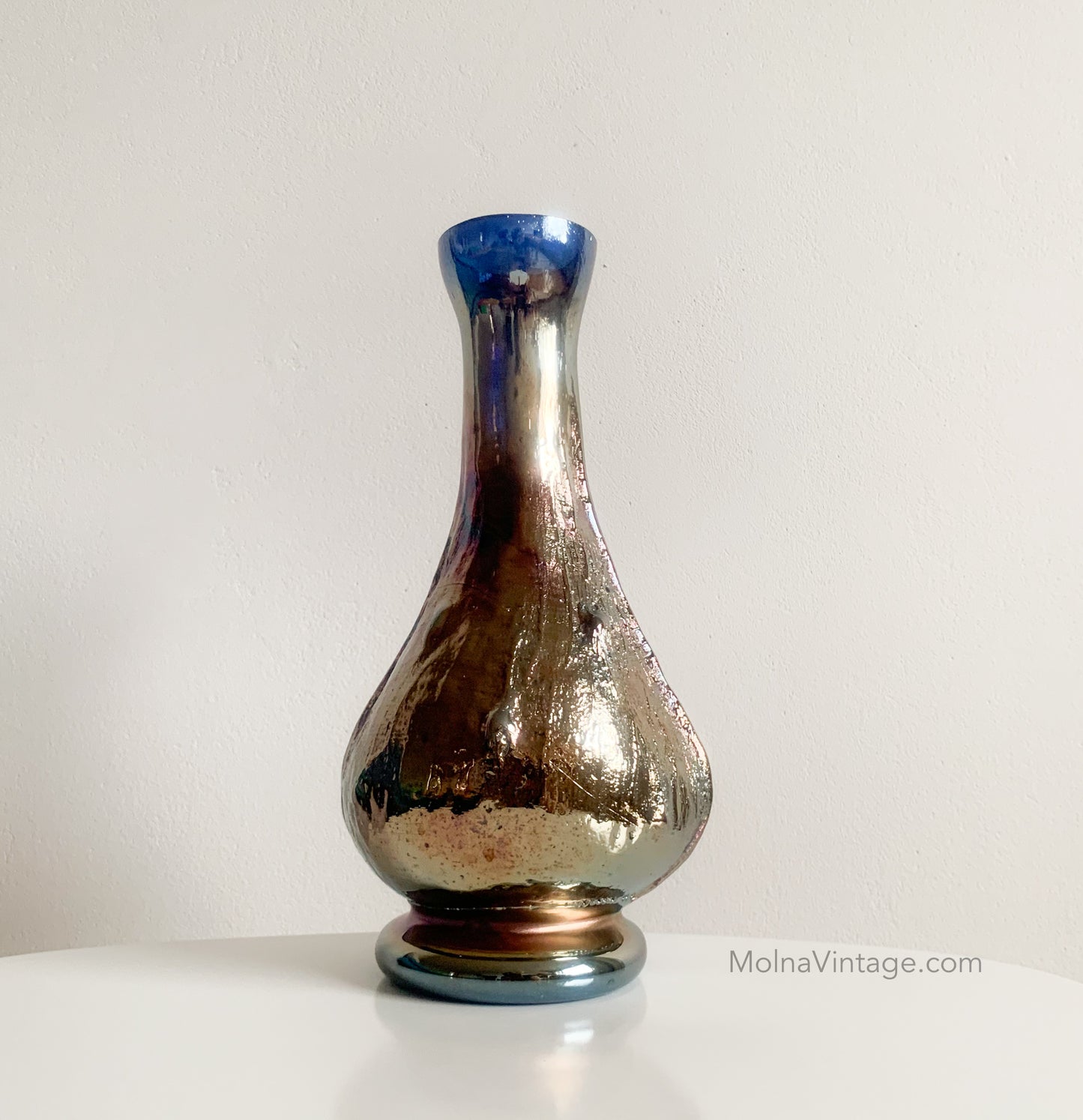 Tiffany Style Art Glass Vase | Carnival Glass Finland | Molna Vintage
