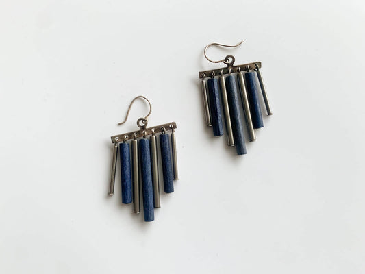 Vintage Aarikka Finland Earrings Cylindrical Pendants | Molna Vintage
