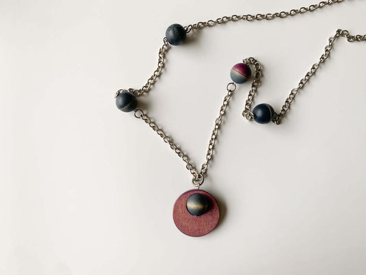 Vintage Aarikka Finland Necklace circular pendant | Molna vintage