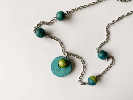 Vintage Aarikka Finland Necklace turquoise beads | Molna Vintage