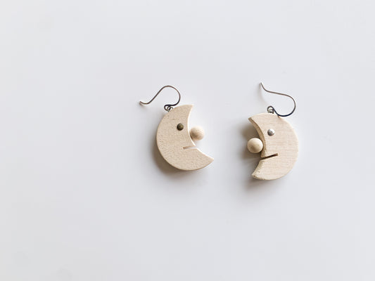 Vintage Aarikka Finland Notte earrings wooden | Molna Vintage