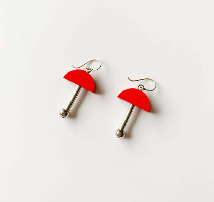 Vintage Aarikka Finland | Red Wood Metal Earrings | Molna Vintage