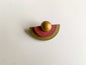 Vintage Aarikka Wooden Brooch Gold Sphere | Molna Vintage