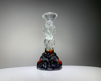 Vintage art glass figurine Kasvimaalla design Pertti Santalahti 1980s
