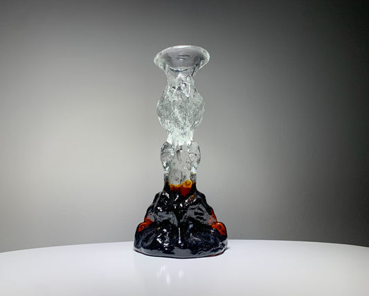 Vintage art glass figurine Kasvimaalla design Pertti Santalahti 1980s