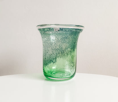 Vintage Art Glass Vase Green | Heikki Orvola Nuutajarvi Notsjo | Molna Vintage