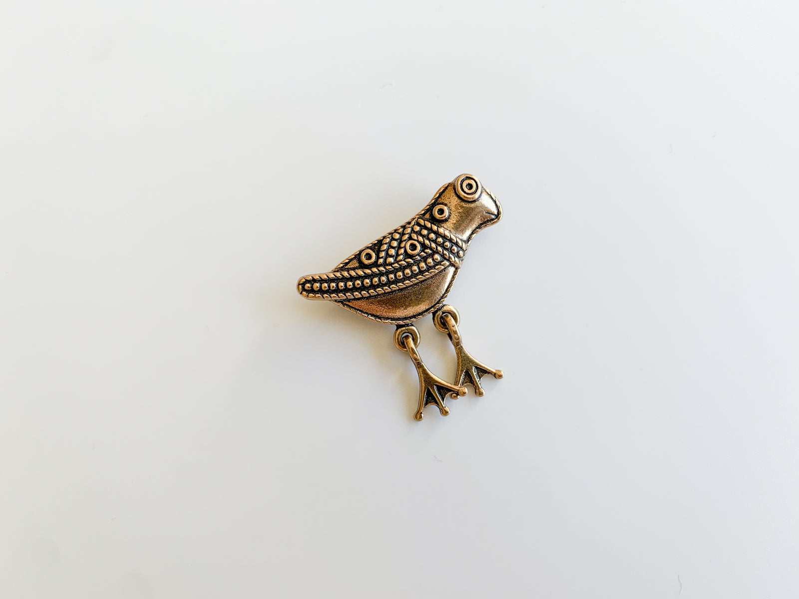 Vintage Bronze Bird Brooch Kalevala Koru | Molna Vintage
