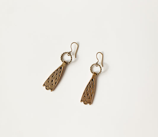 Vintage Bronze Earrings | Kalevala Kaukolan | Molna Vintage