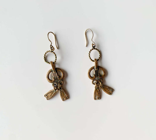 Vintage Bronze Earrings Viipurin Rinkila | Kalevala Koru Germund Paaer | Molna Vintage