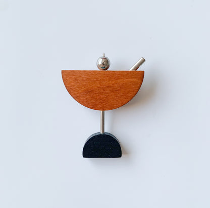 Vintage Brooch Cocktail | Aarikka Finland Wood Jewelry | Molna Vintage