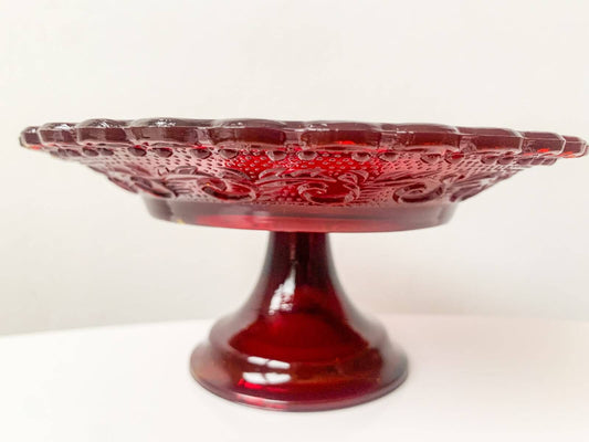 Vintage Cadmium Glass Pedestral Dish | Molna Vintage
