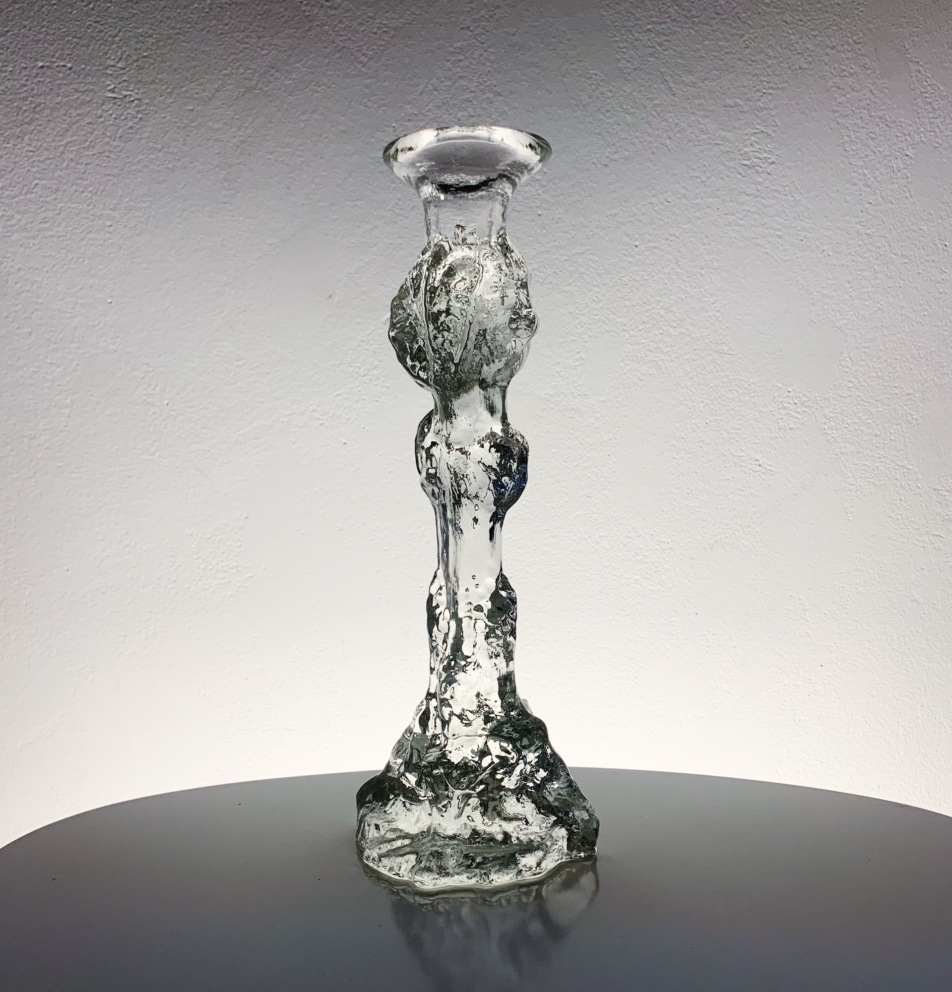 Vintage Candleholder Art Glass Tall Figurine | Humppila Pertti Santalahti | Molna Vintage