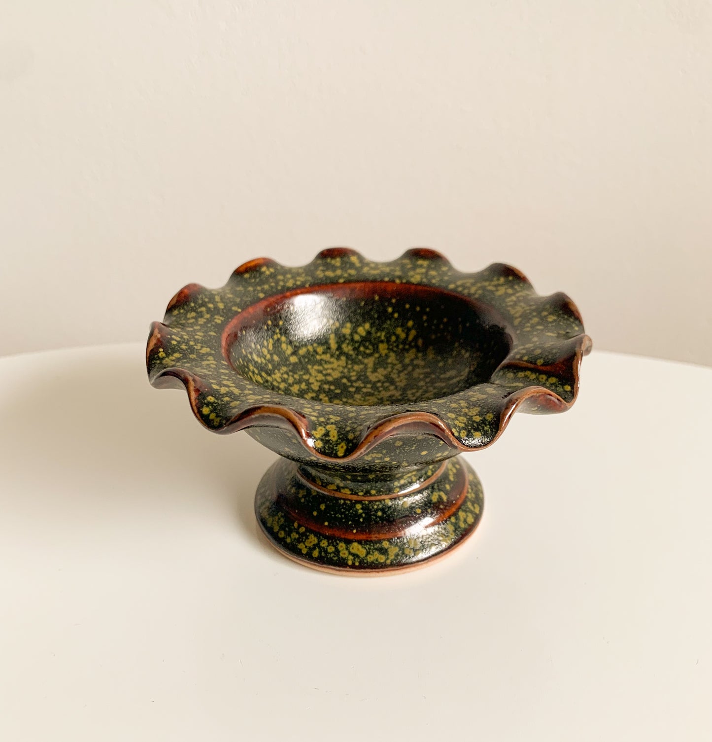 Vintage Ceramic Footed Bowl Ashtray Midcentury | Molna Vintage