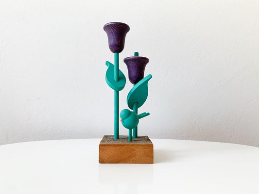 Vintage Decor Aarikka Wooden Bird Flowers | Molna Vintage