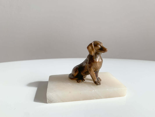 Vintage Figurine Dog Dachshund Vienna Bronze