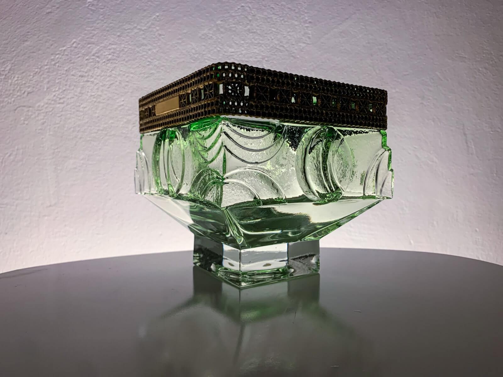 Vintage Glass Crystal Bronze Kumela Bowl | Molna Vintage