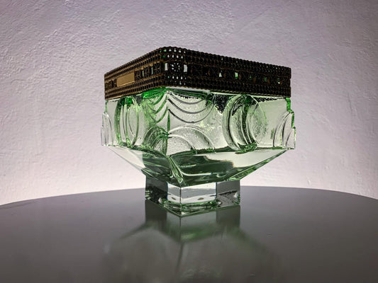 Vintage Glass Crystal Bronze Kumela Bowl | Molna Vintage