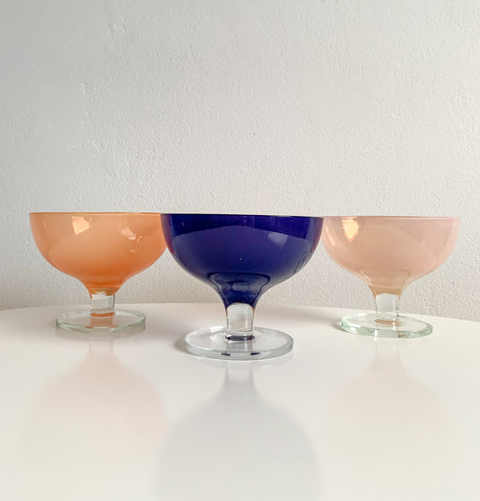 Vintage Glass Dessert Bowls | Pekka Paunila Finland | Molna Vintage