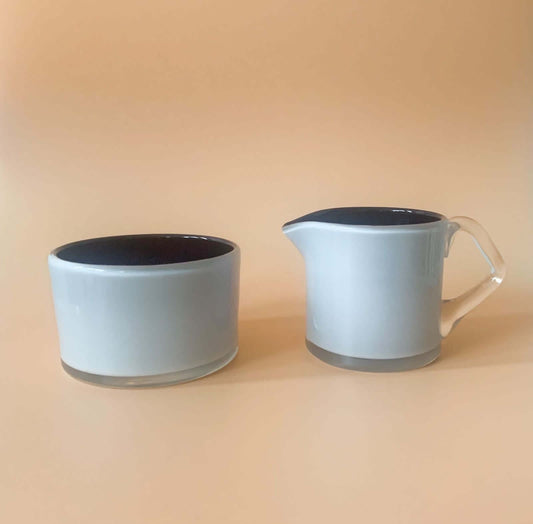 Vintage Glass Nanny Still Riihimaki | Black White | Molna Vintage