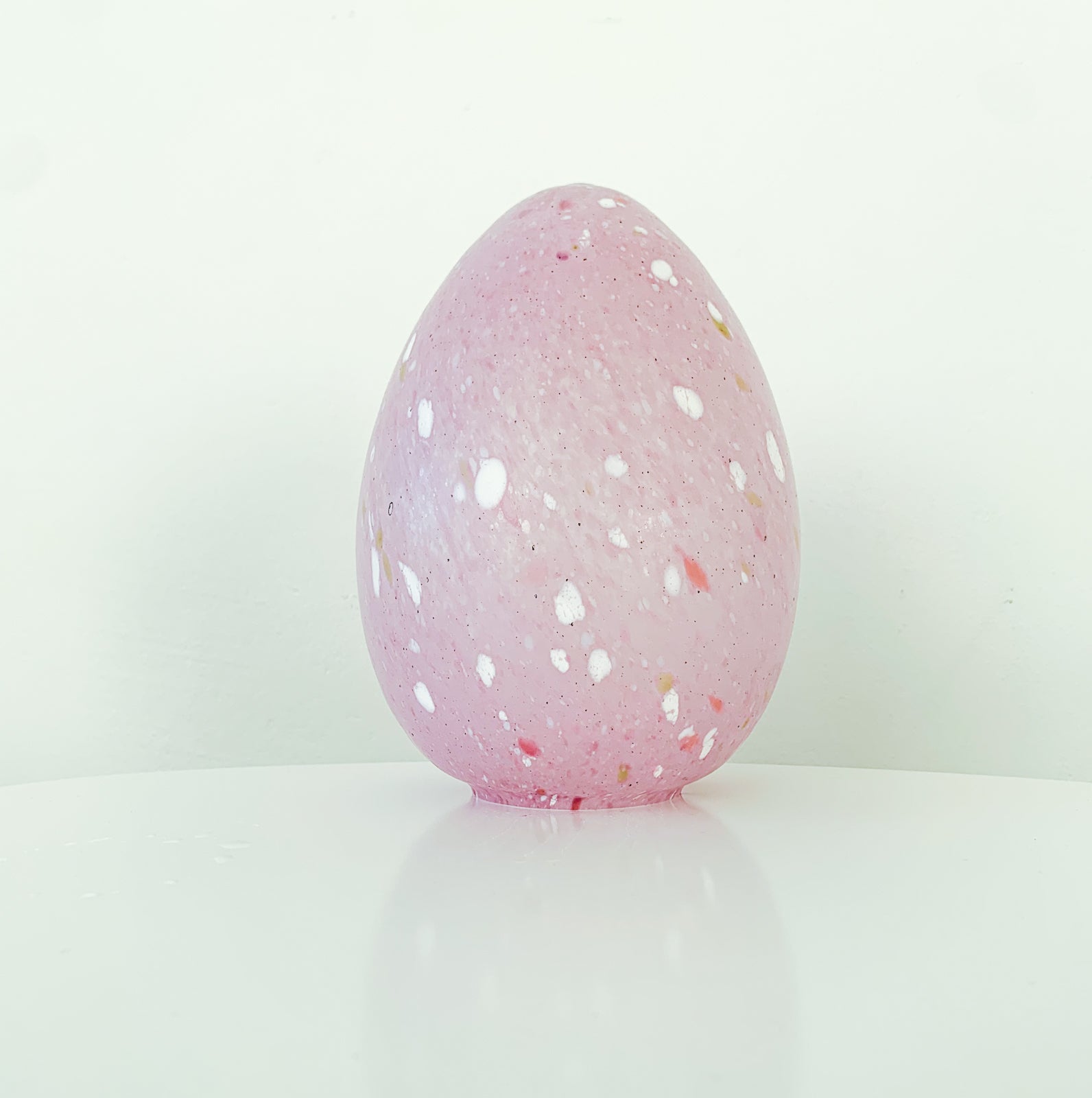 Vintage Glass Sculpture Egg | Monica Backstrom Boda | Milky Pink | Molna Vintage