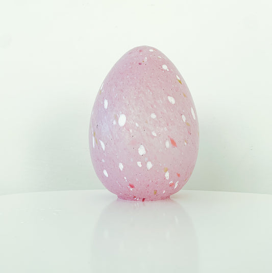Vintage Glass Sculpture Egg | Monica Backstrom Boda | Milky Pink | Molna Vintage