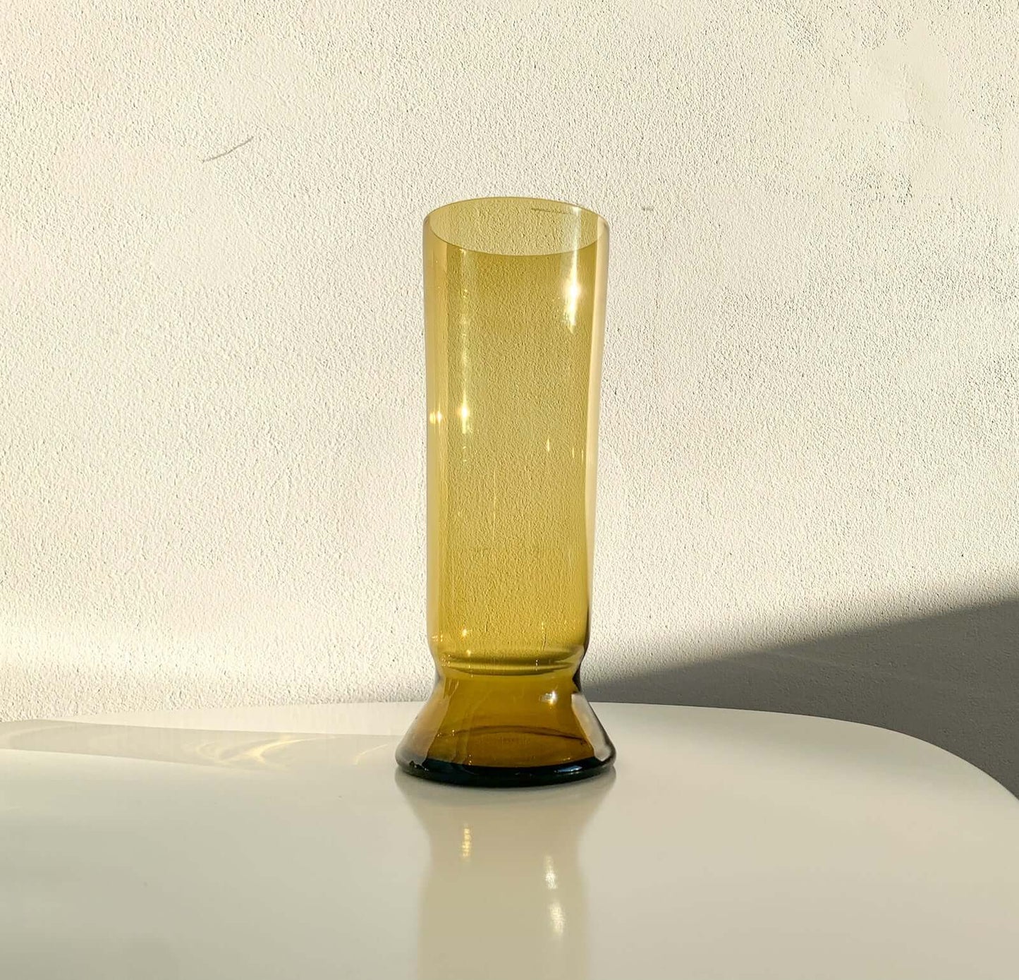Vintage Glass Vase 1428 | Amber Glass | Kaj Franck Nuutajarvi | Molna Vintage