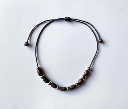 Vintage Necklace Aarikka Finland | Brown Wood Jewelry | Molna Vintage