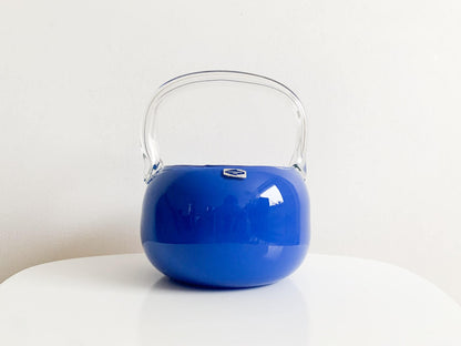 Vintage Nuutajarvi basket vase art glass | Molna Vintage| Finnish Glass 1970s