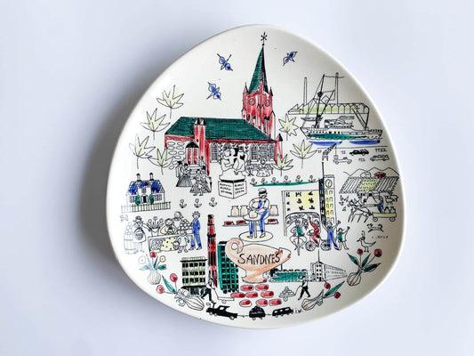 Vintage Plate Sandnes Inger Waage Stavangerflint